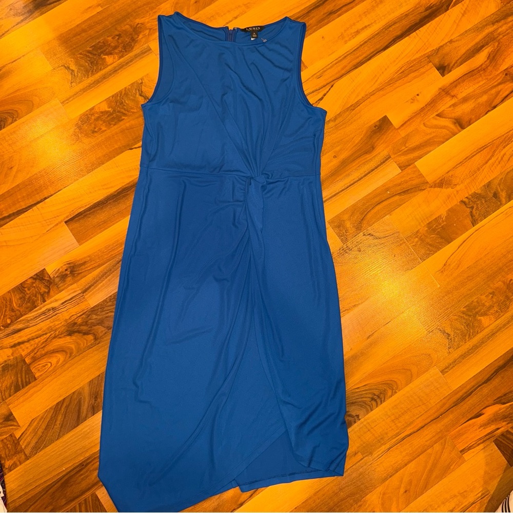Lauren Ralph Lauren women’s cobalt blue classic tank dress 14 workwear summer‎